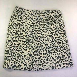 Loft Mini Skirt Cheetah Print Business Workwear Professional Lined Formal